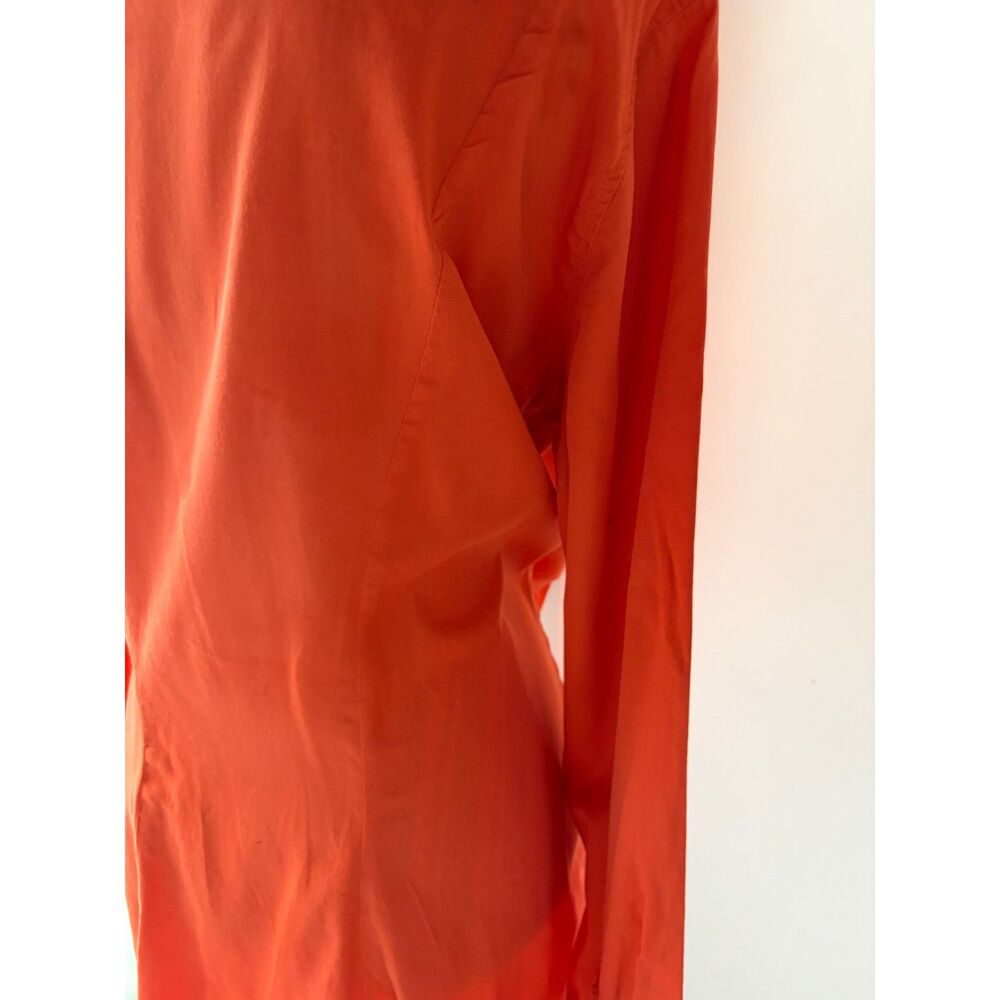 Vintage Nara Mamicie Cotton made in Italy Orange Holiday Fall Long Blouse Dress - Picture 4 of 13